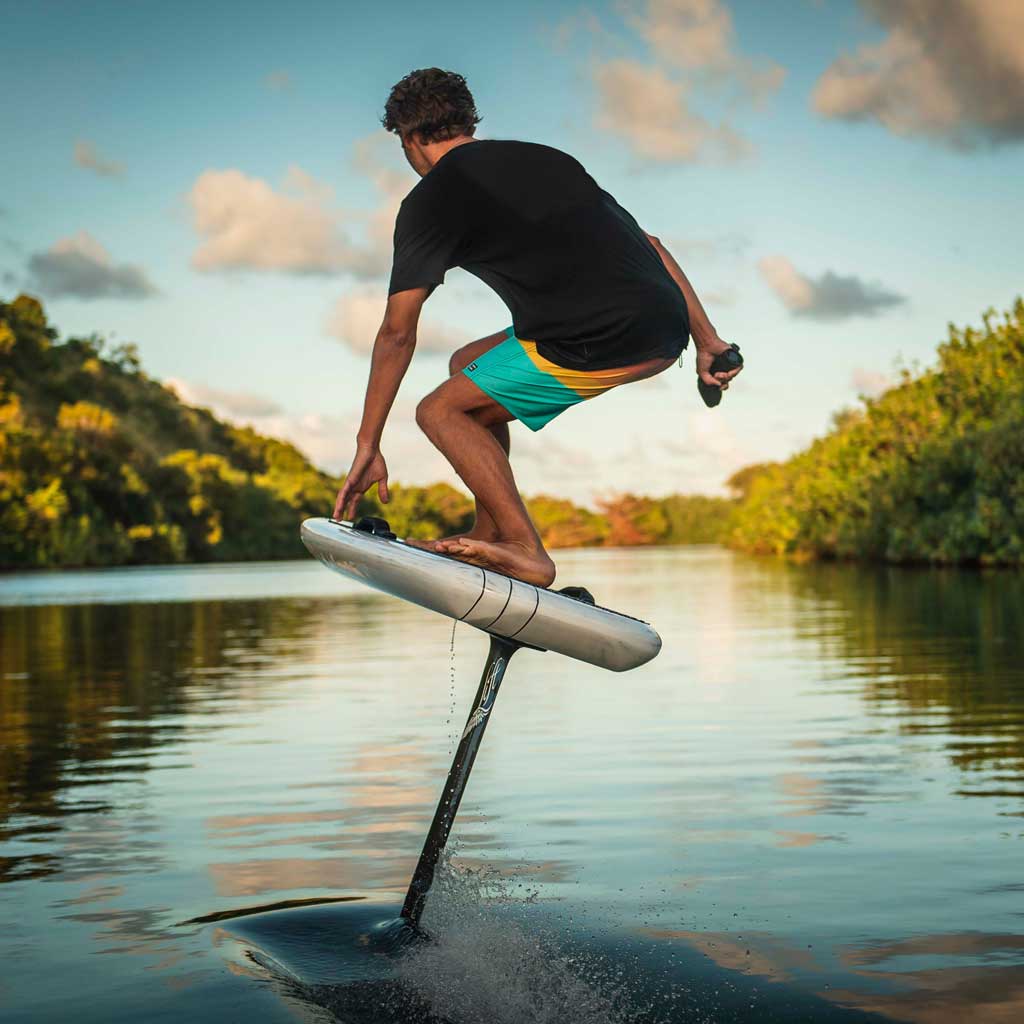 E-foil rider on the water